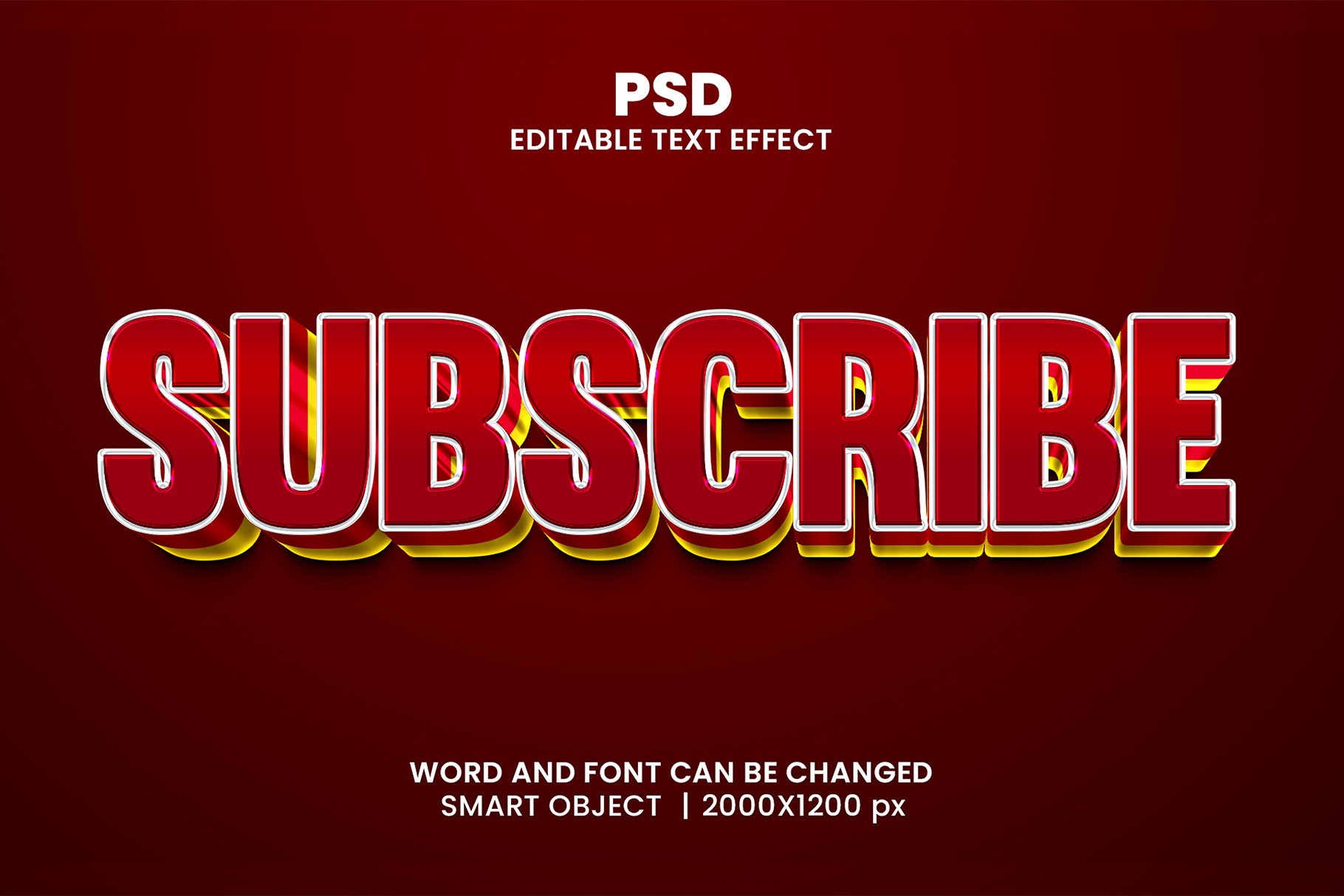 Subscribe 3d Editable Text Effectcover image.