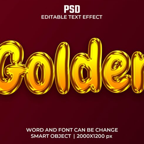 Golder 3d Editable Psd Text Effectcover image.