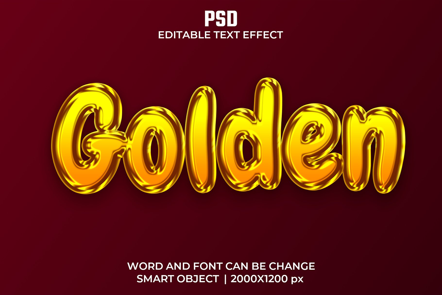 Golder 3d Editable Psd Text Effectcover image.