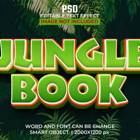 Jungle book 3d Psd Text Effectcover image.