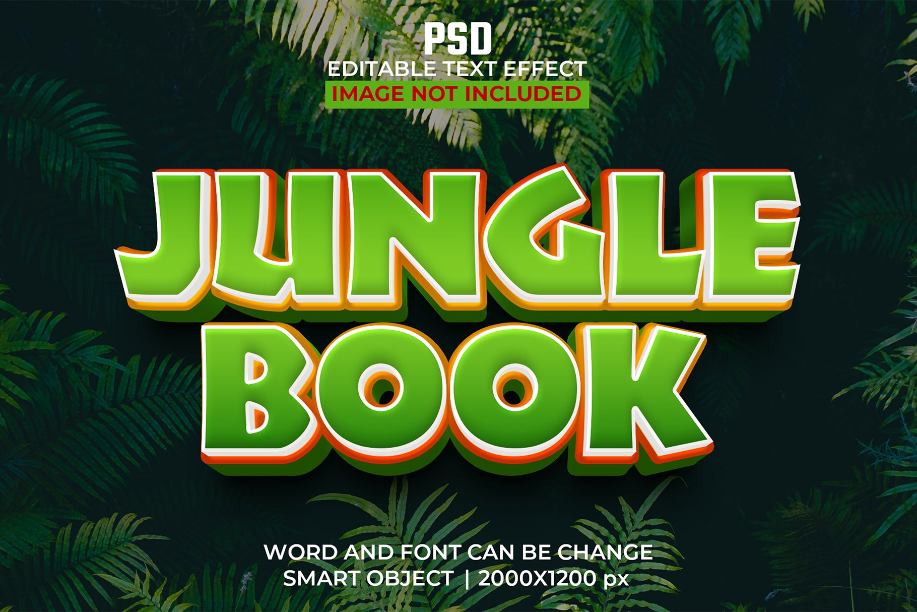 Jungle book 3d Psd Text Effectcover image.