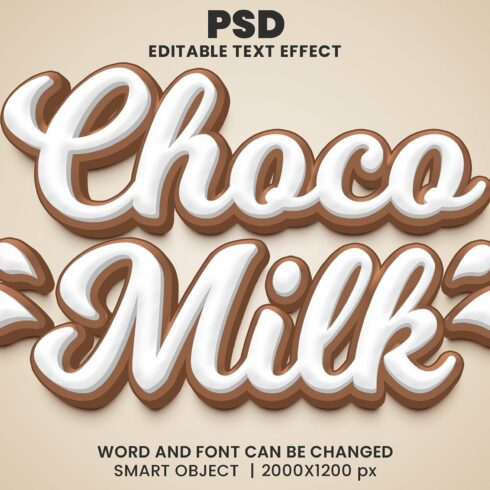 Choco milk 3D Text Effect Stylecover image.