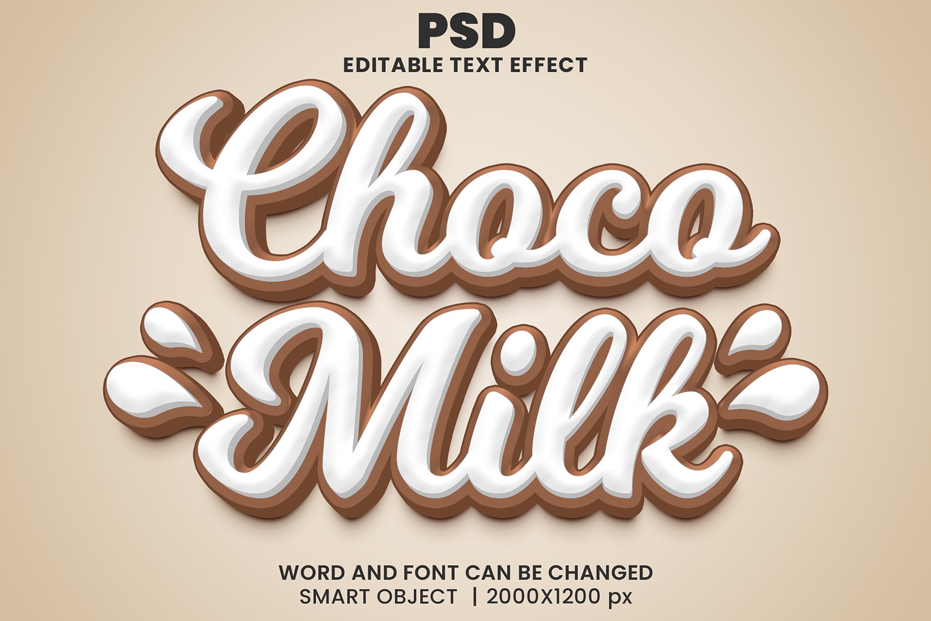 Choco milk 3D Text Effect Stylecover image.