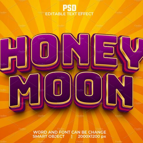 Honey moon 3d Psd Text Effectcover image.