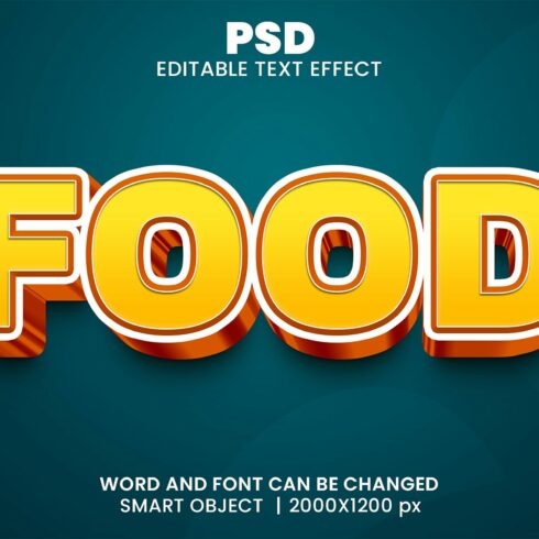 Food 3d Editable Text Effect Stylecover image.