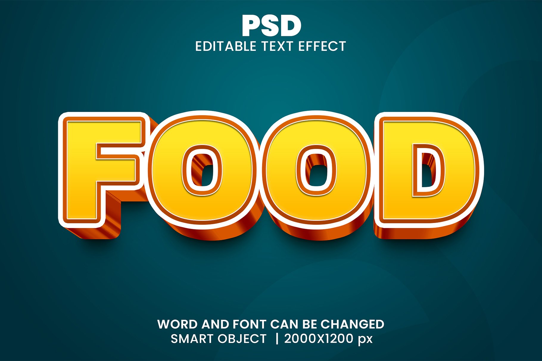 Food 3d Editable Text Effect Stylecover image.