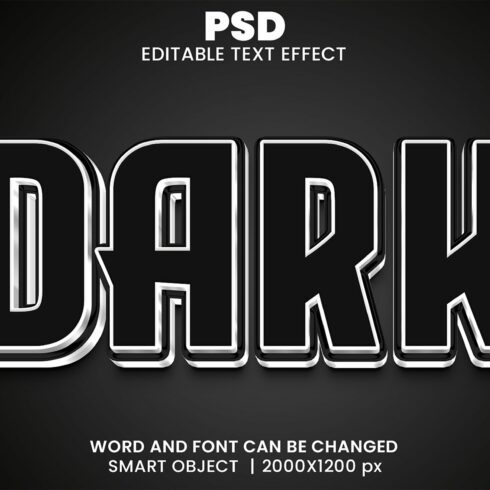 Dark 3d Editable Text Effect Stylecover image.