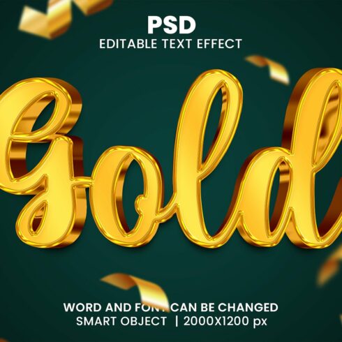 Gold 3d Editable Psd Text Effectcover image.