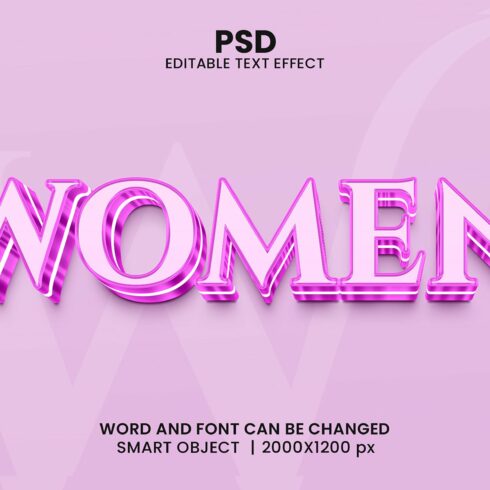 Women 3d Editable Text Effect Stylecover image.