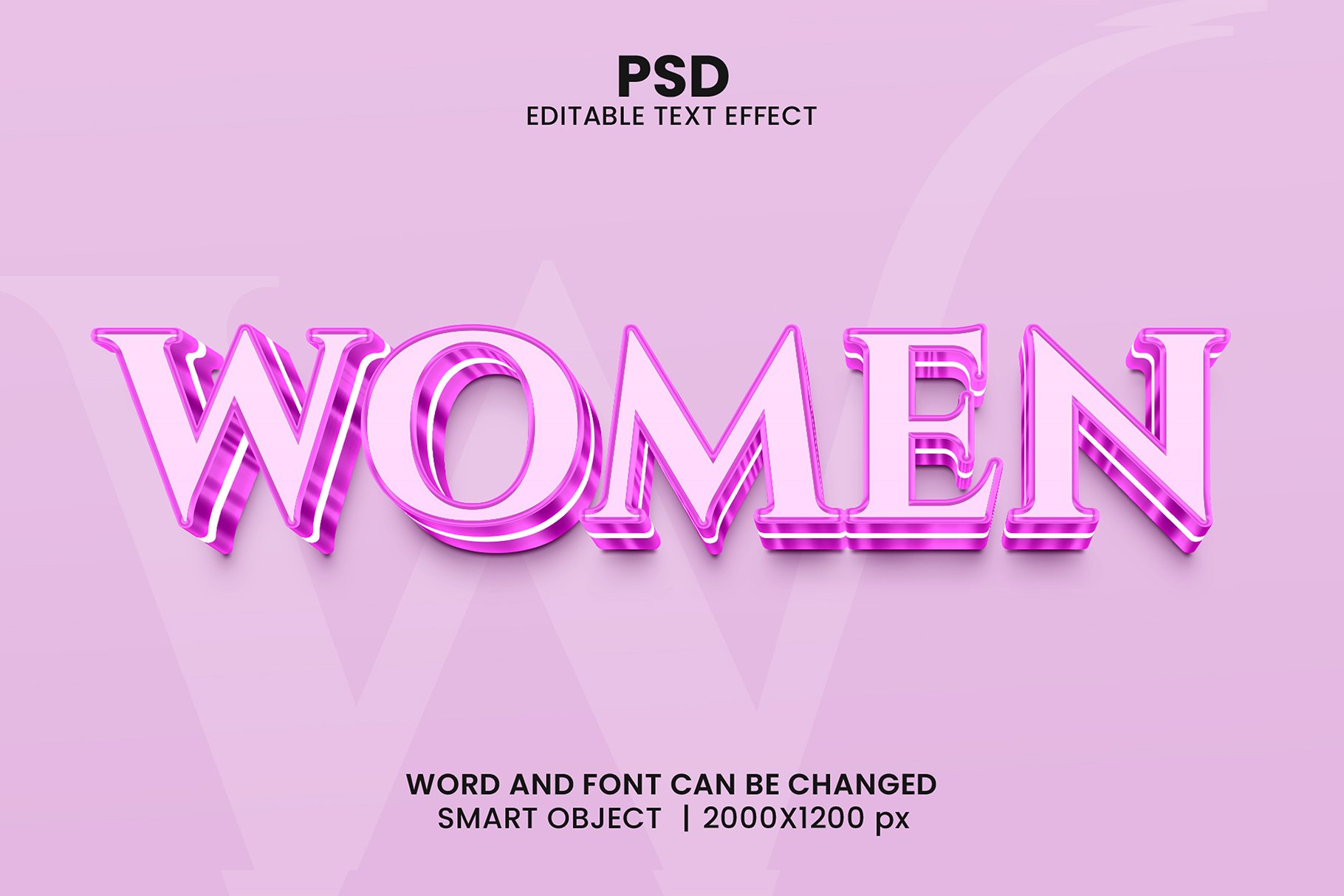 Women 3d Editable Text Effect Stylecover image.