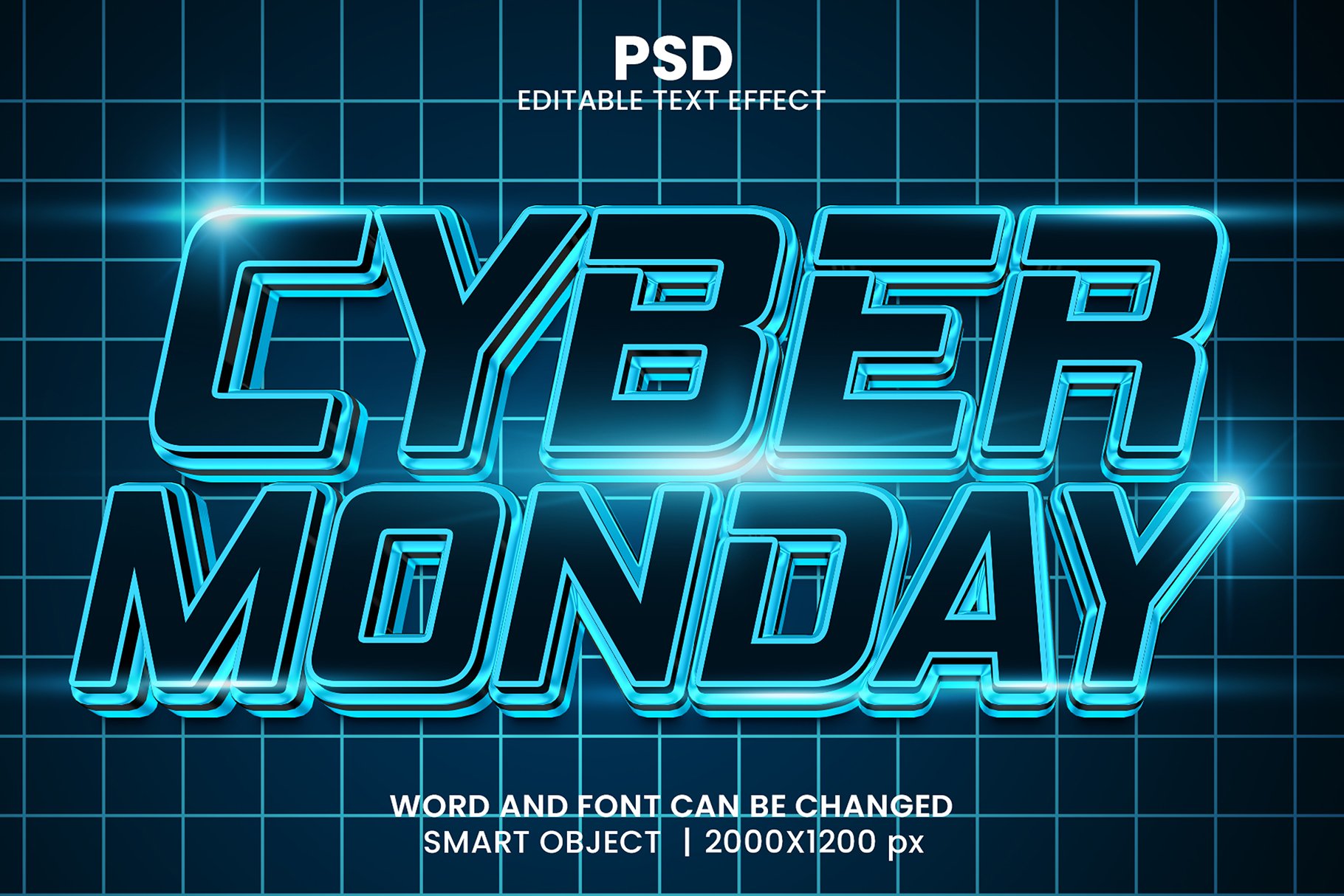 Cyber Monday 3d Psd Text Effectcover image.