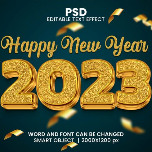 New year 2023 Psd Text Effectcover image.