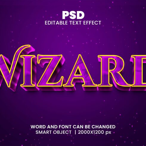 Wizard 3d Editable Text Effect Stylecover image.