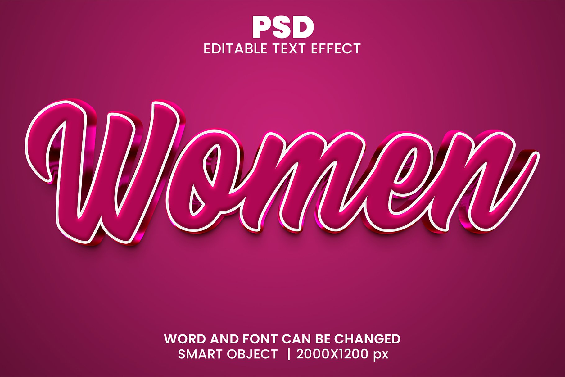 Women 3d Editable Text Effect Stylecover image.