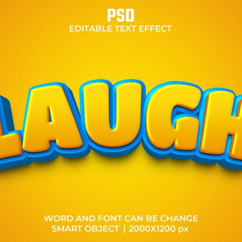 Laugh 3d Editable Psd Text Effectcover image.