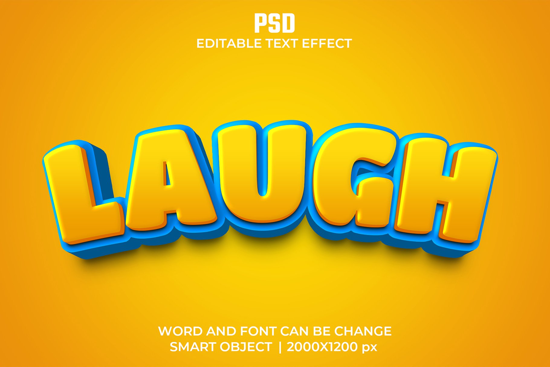 Laugh 3d Editable Psd Text Effectcover image.