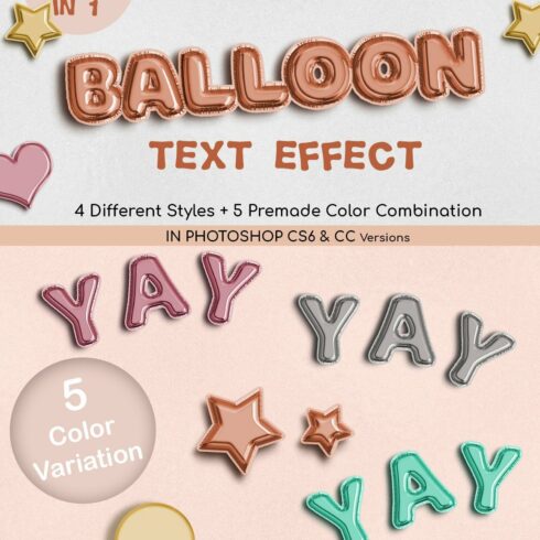 Balloon Foil Text Effect PScover image.