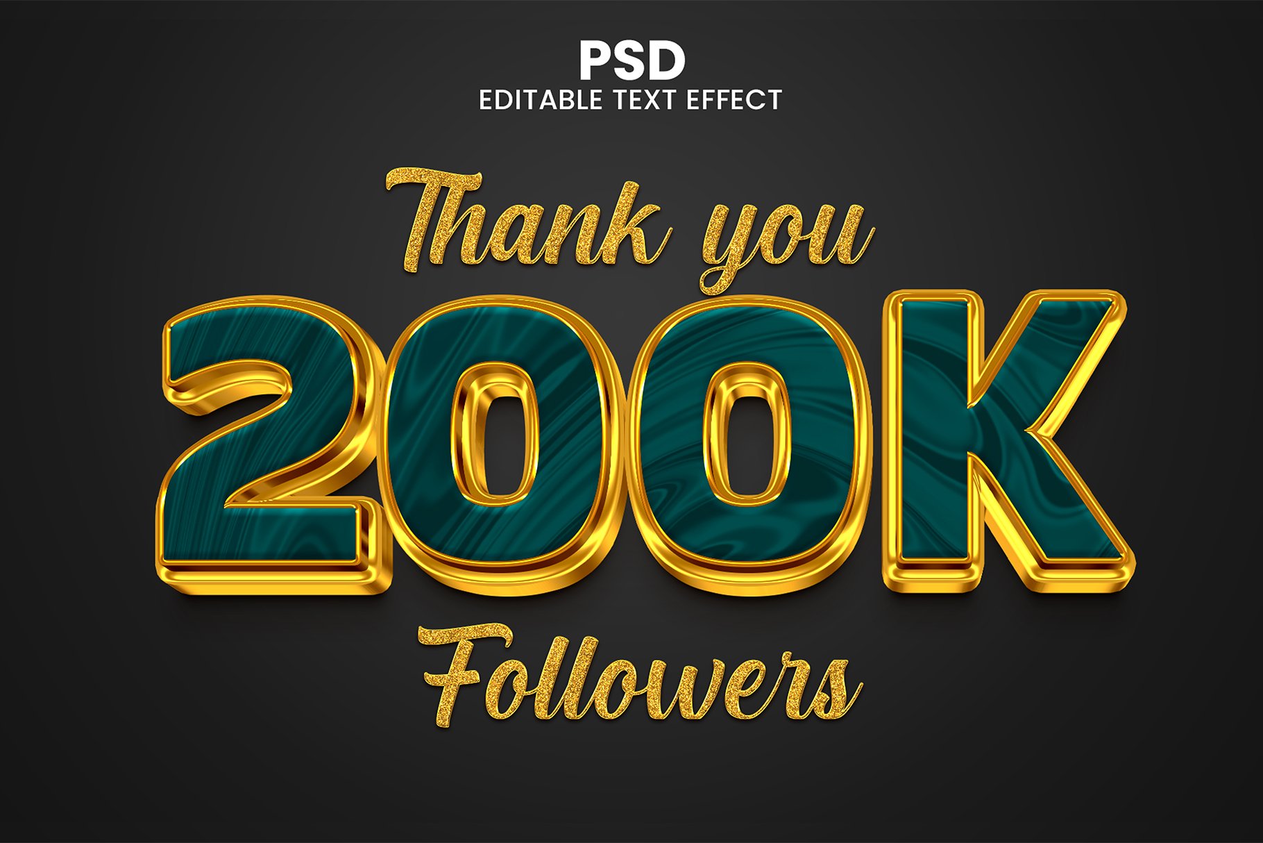 200k Luxury Psd Text Effectcover image.