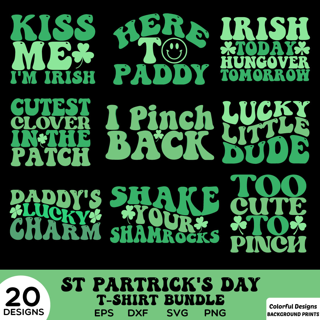 Retro StPatrick’S Day T Shirt Bundle preview image.