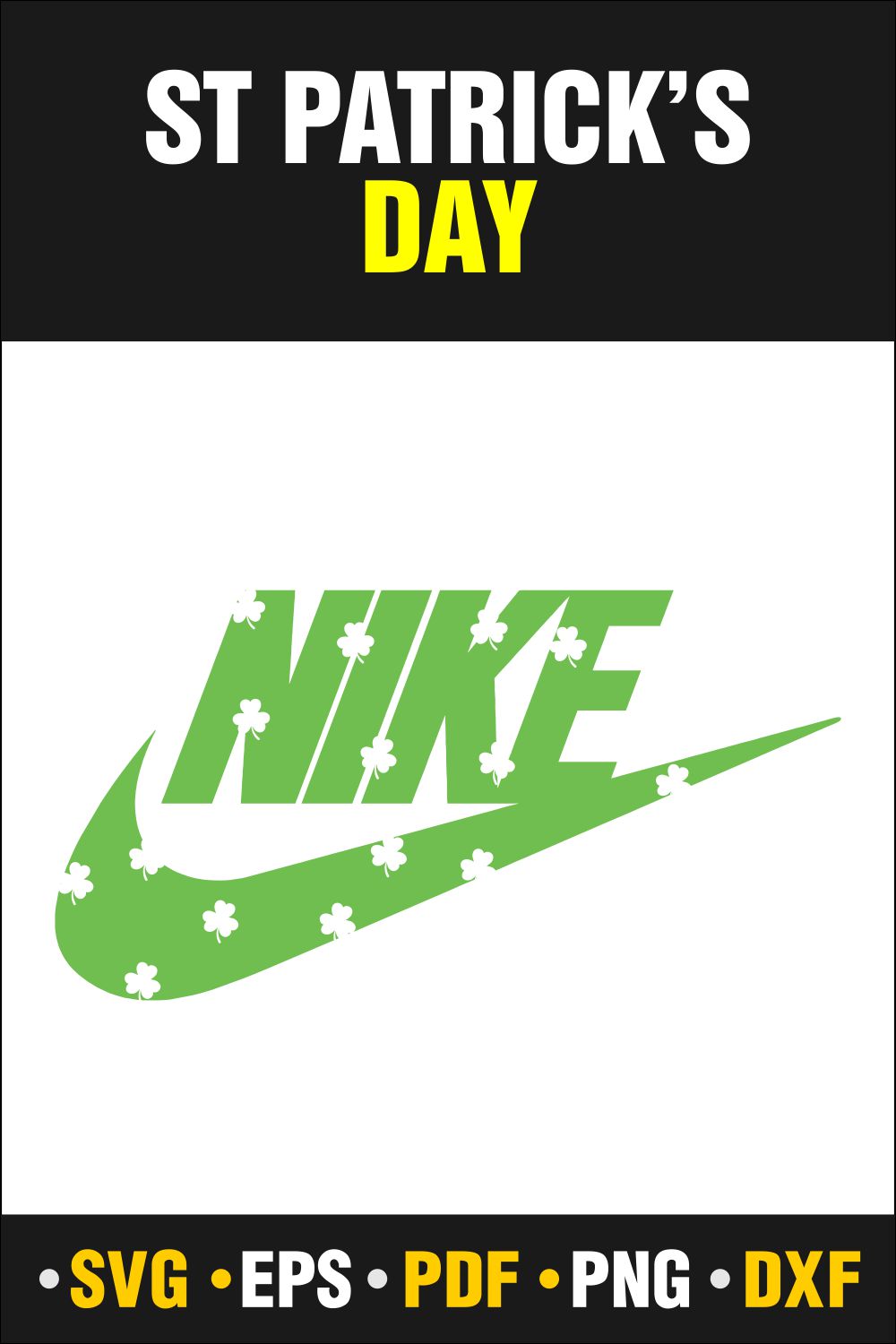 St Patrick\'s Day SVG Bundle, Nike, Lucky SVG, St Patricks Day Rainbow, Shamrock, Cut File Cricut pinterest preview image.