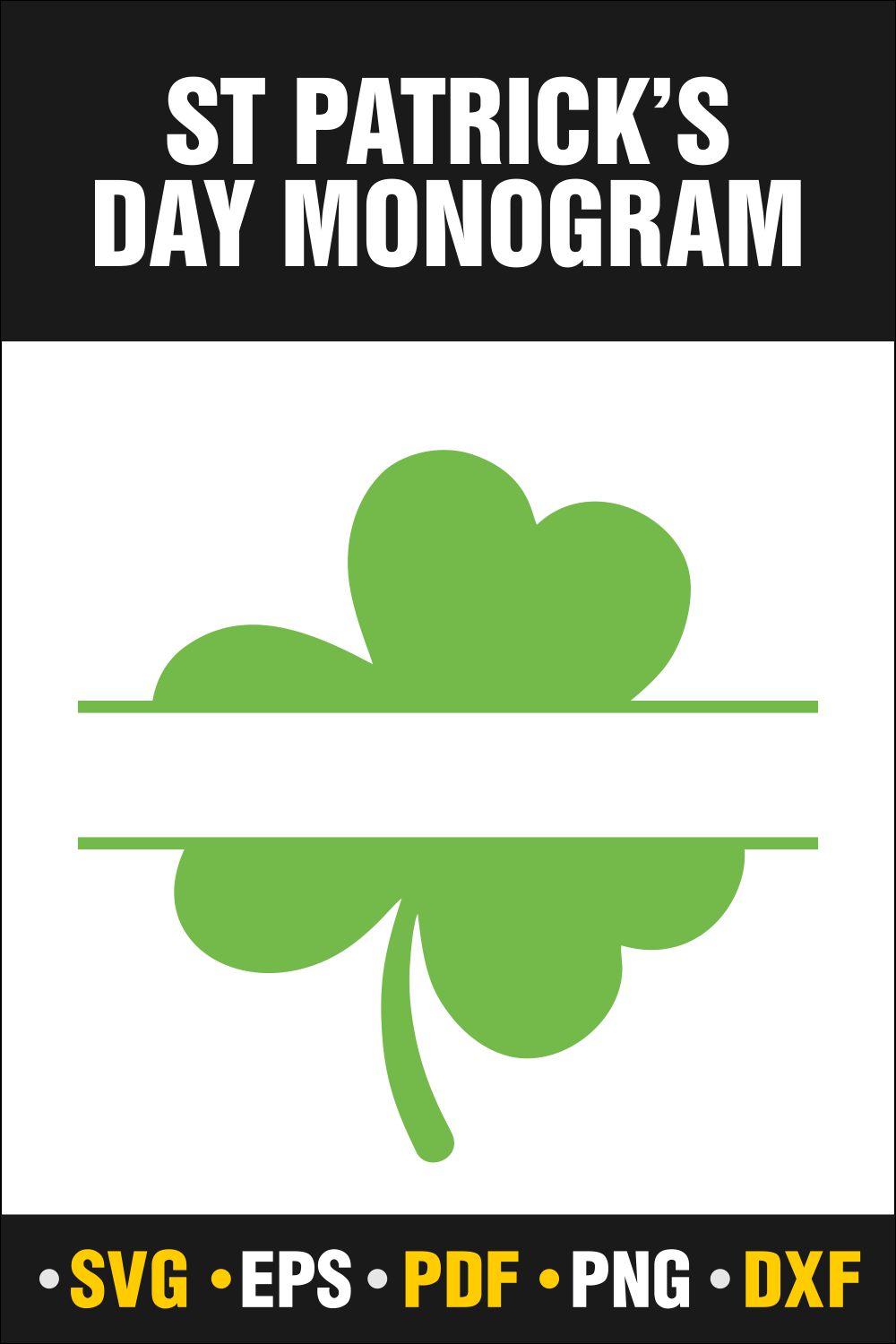 St Patrick\'s Day Monogram , St Patrick\'s Monogram SVG, Lucky SVG, St Patricks Day Rainbow, Shamrock, Cut File Cricut pinterest preview image.