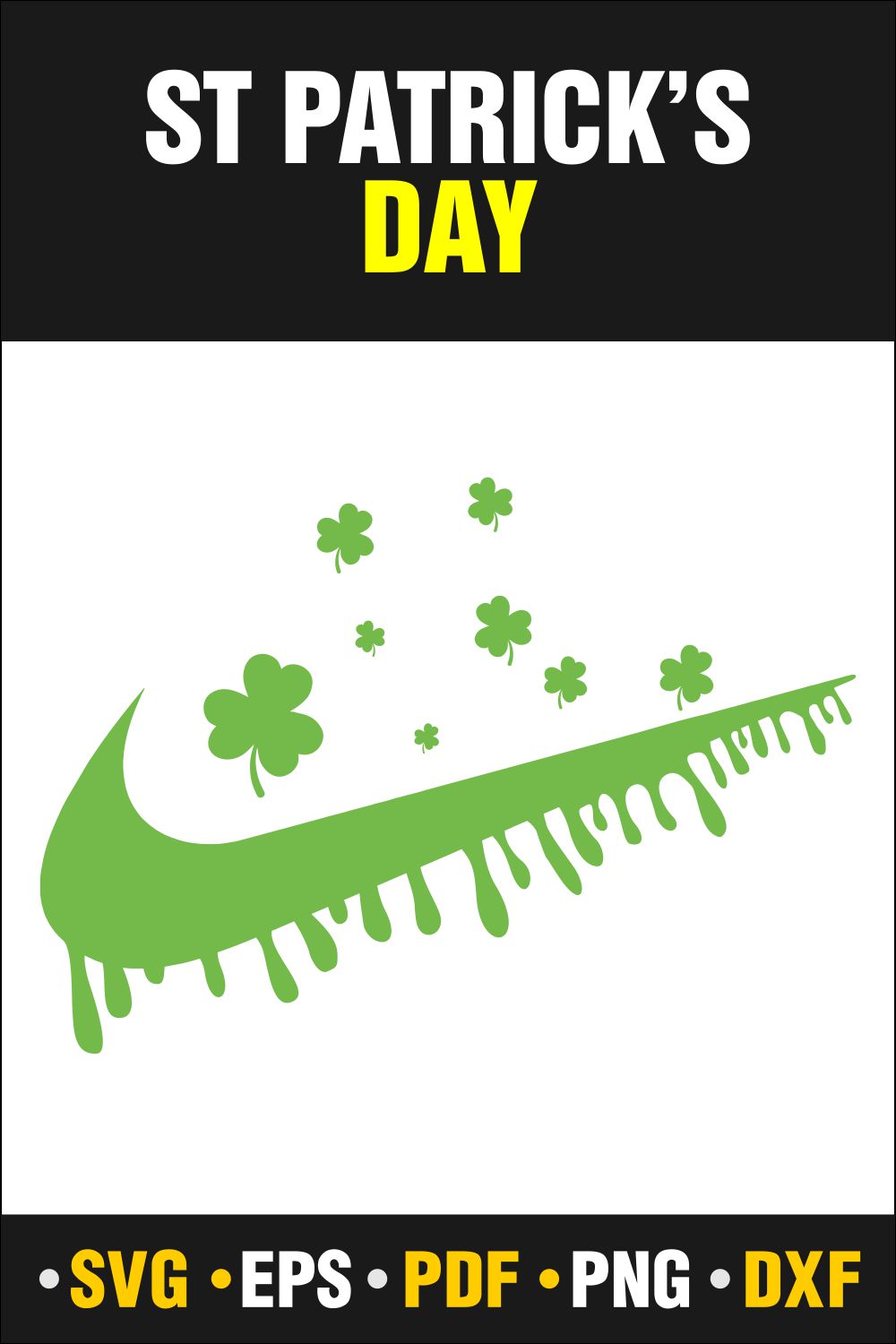 St Patrick\\\'s Day SVG Bundle, St Patrick\\\'s Dribble Nike, Lucky SVG, St Patricks Day Rainbow, Shamrock, Cut File Cricut pinterest preview image.