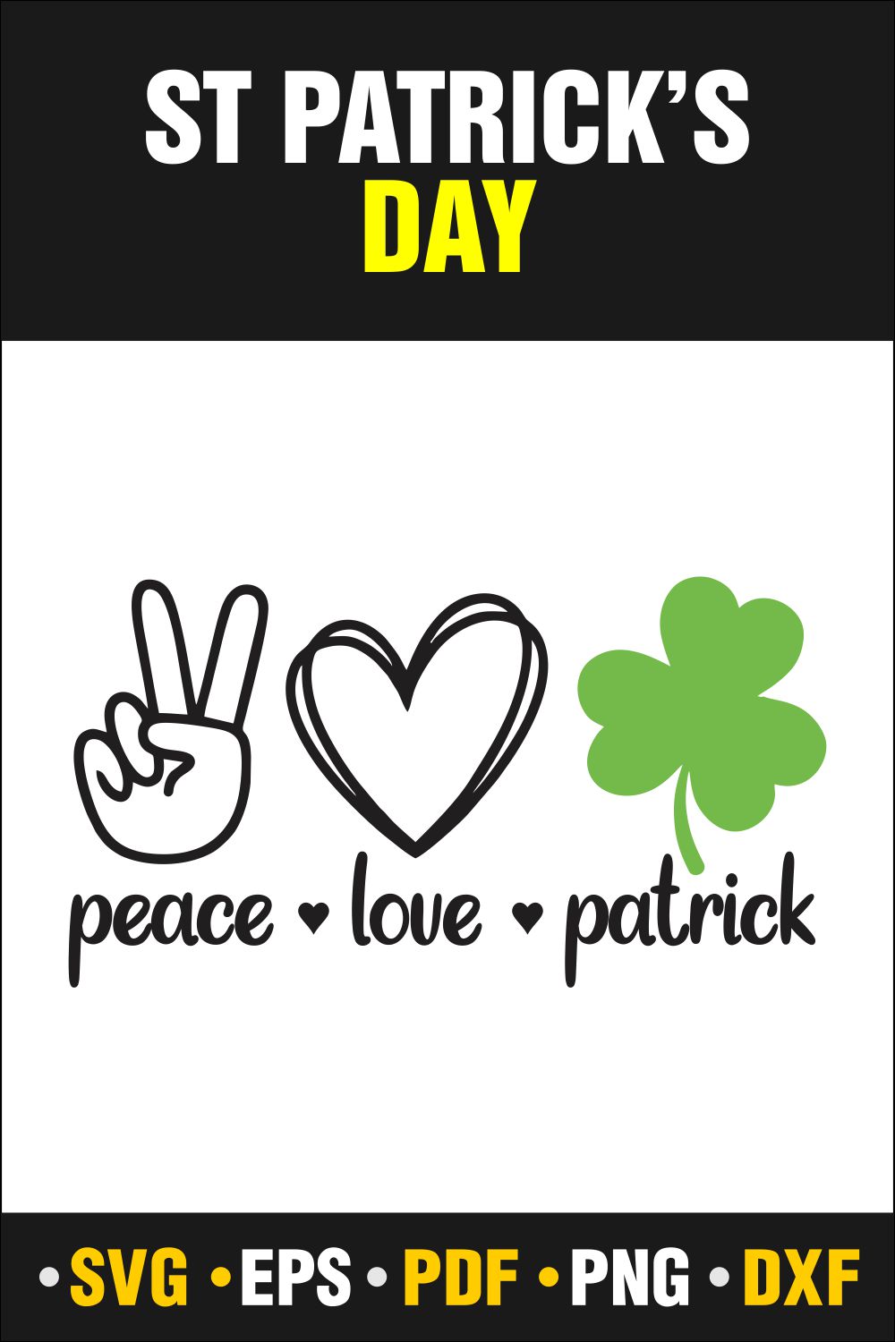 Peace Love Lucky Svg, St Patricks Day Svg, Shamrock Svg