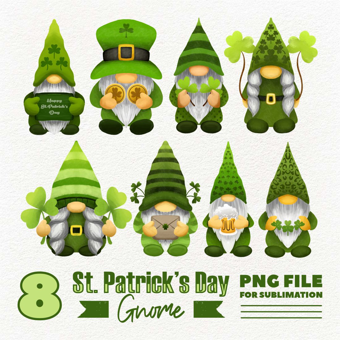 St Patricks Day Gnome sublimation designs, png sublimation shirt desig –  MUJKA CLIPARTS