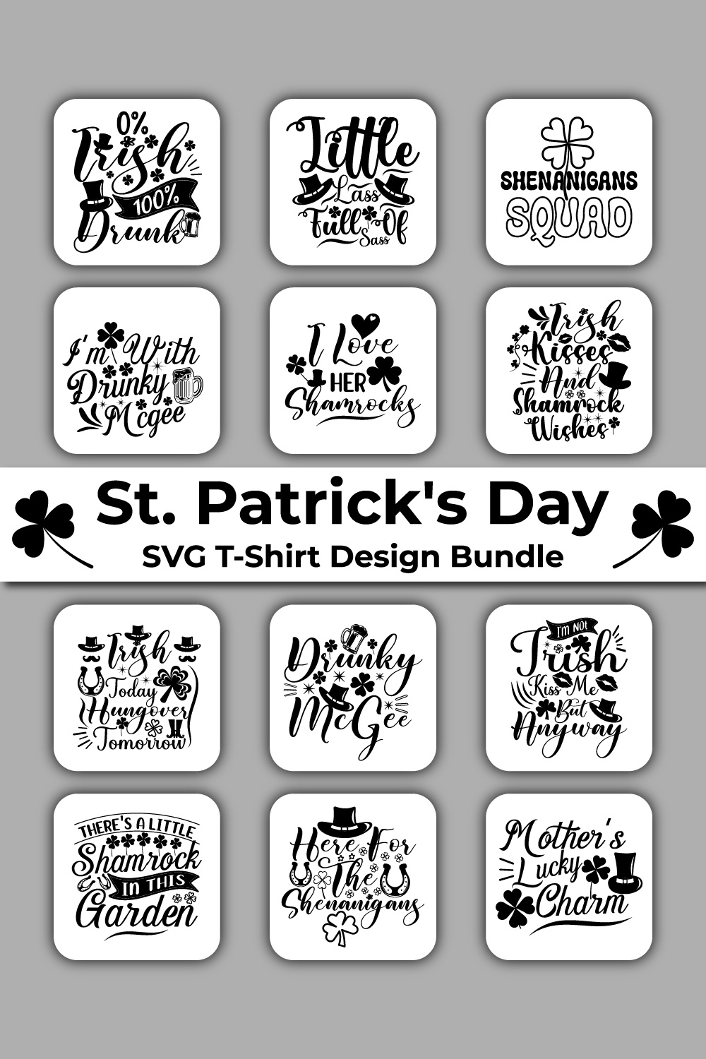 St Patrick\'s Day svg cut files Design Bundle 12 design pinterest preview image.
