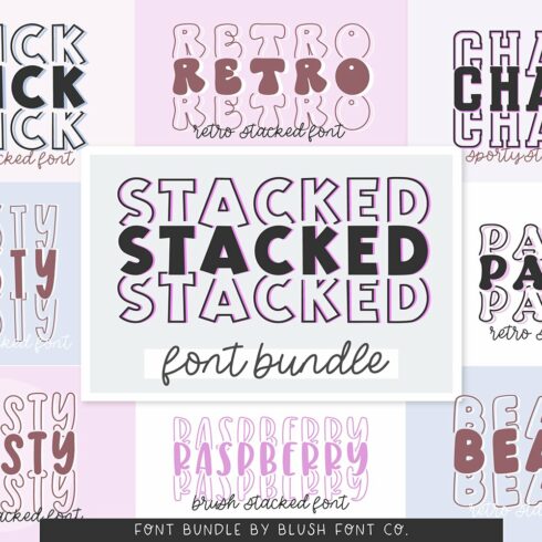 TRENDY STACKED FONT BUNDLE cover image.