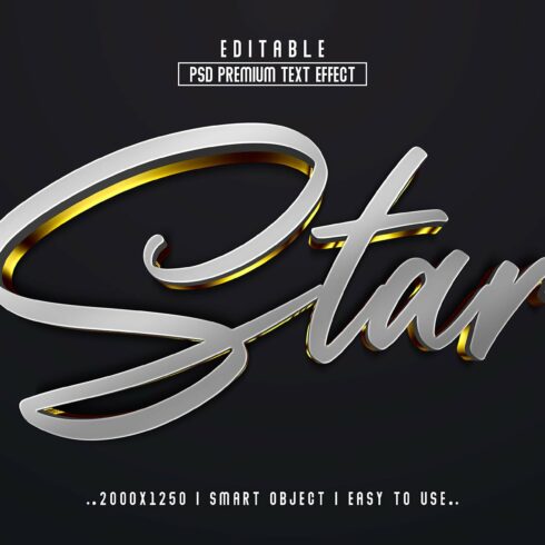 Star 3D Editable Text Effect Stylecover image.