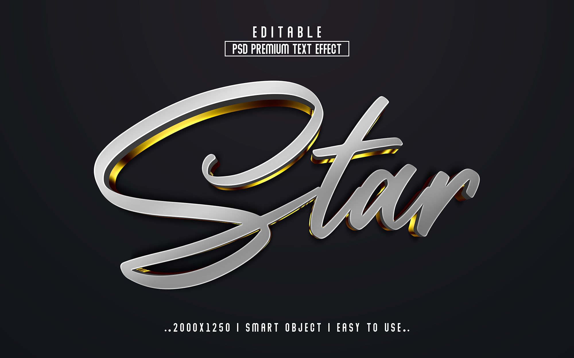 Star 3D Editable Text Effect Stylecover image.