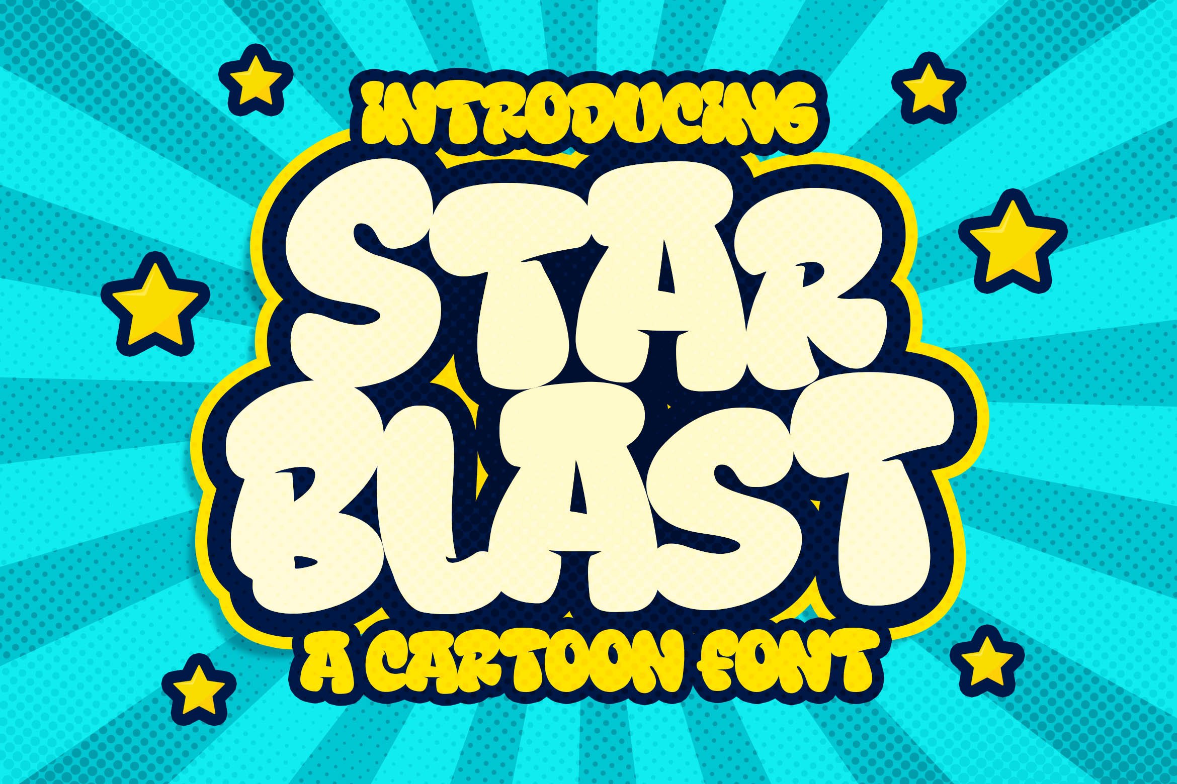 Star Blast a Playful Cartoon Font cover image.