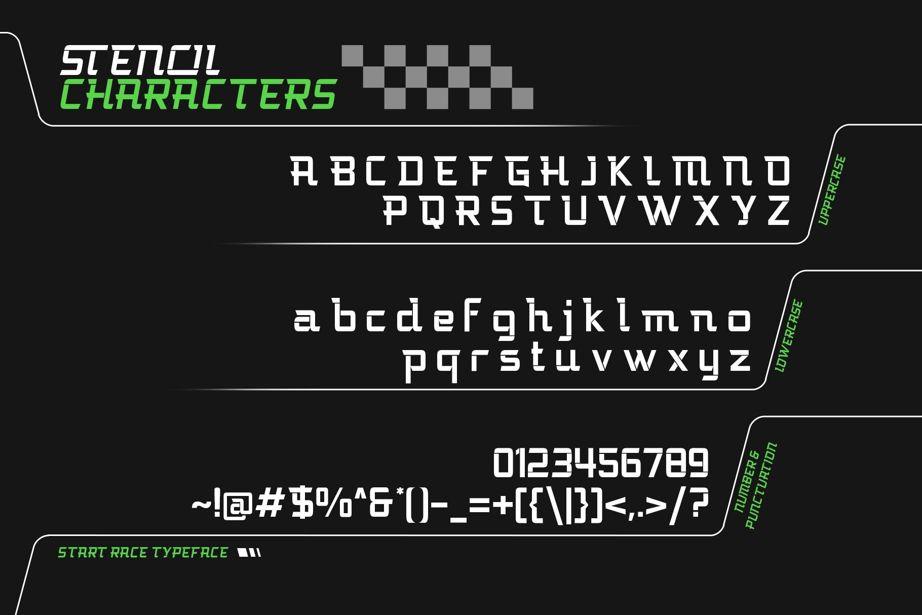 Start Race Typeface preview image.