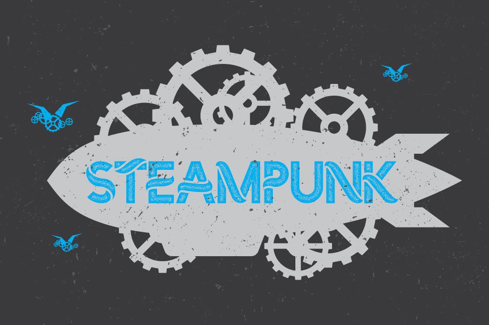 Steampunk font preview image.