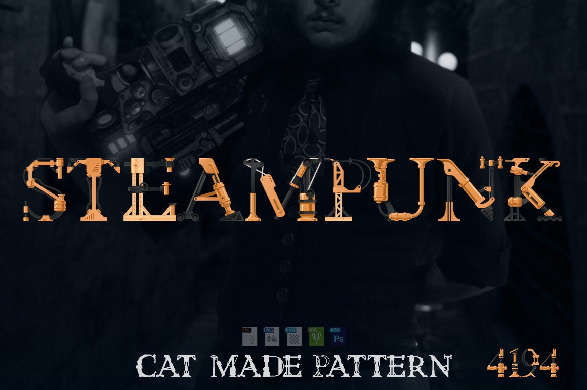 Steampunk font cover image.