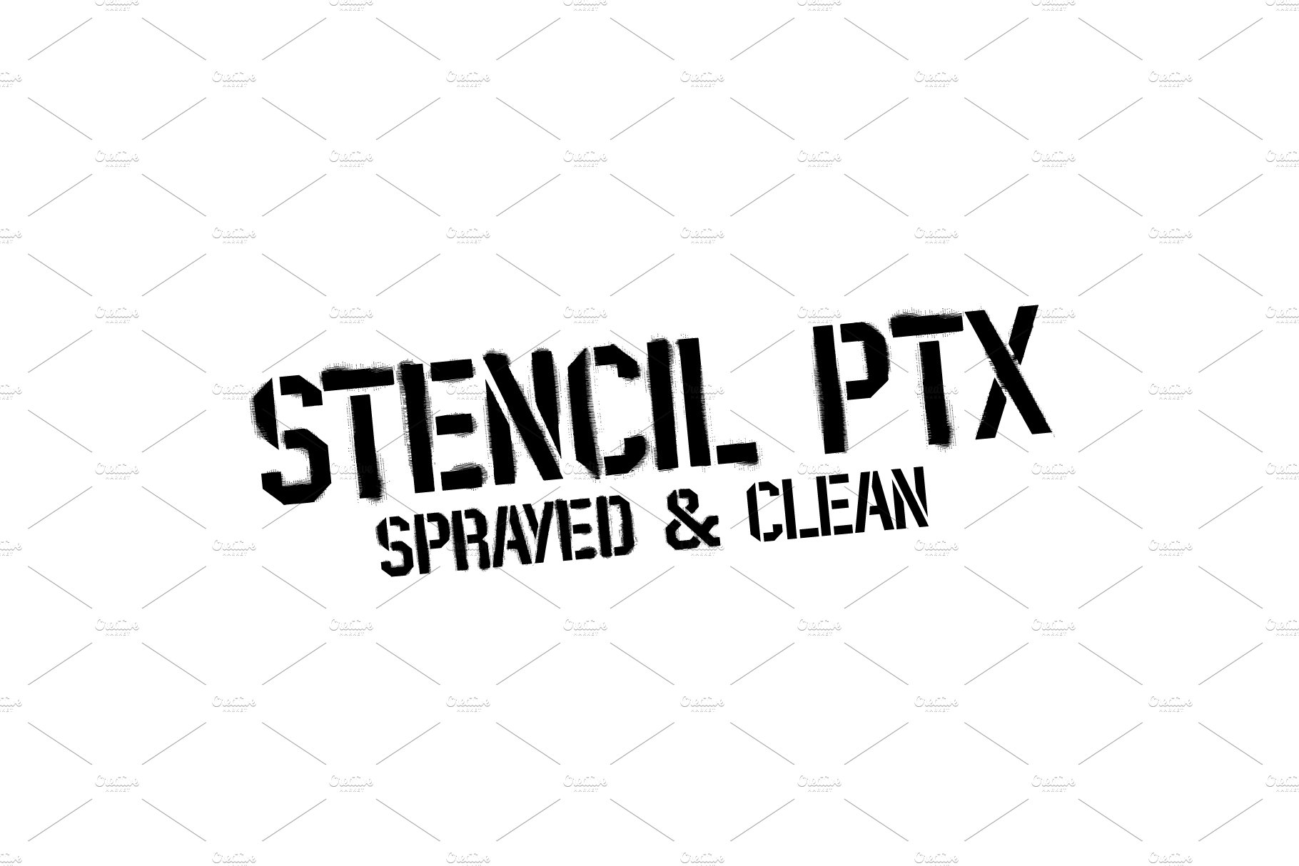 Stencil PTx font family cover image.