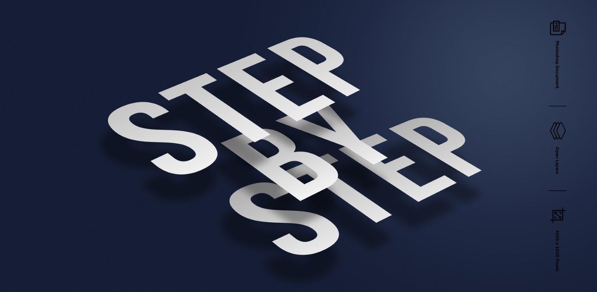 Step by Step Text Effect Designpreview image.