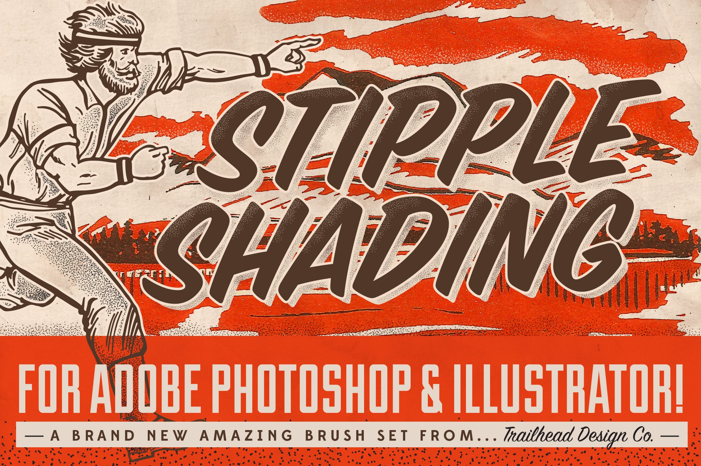 Stipple Shading Brushes for PS & AIcover image.
