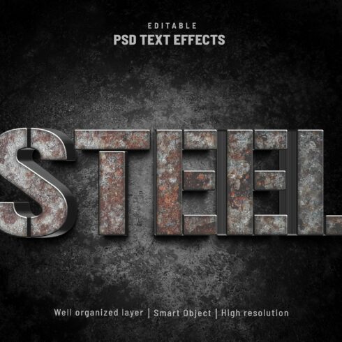 Steel metal iron editable textcover image.