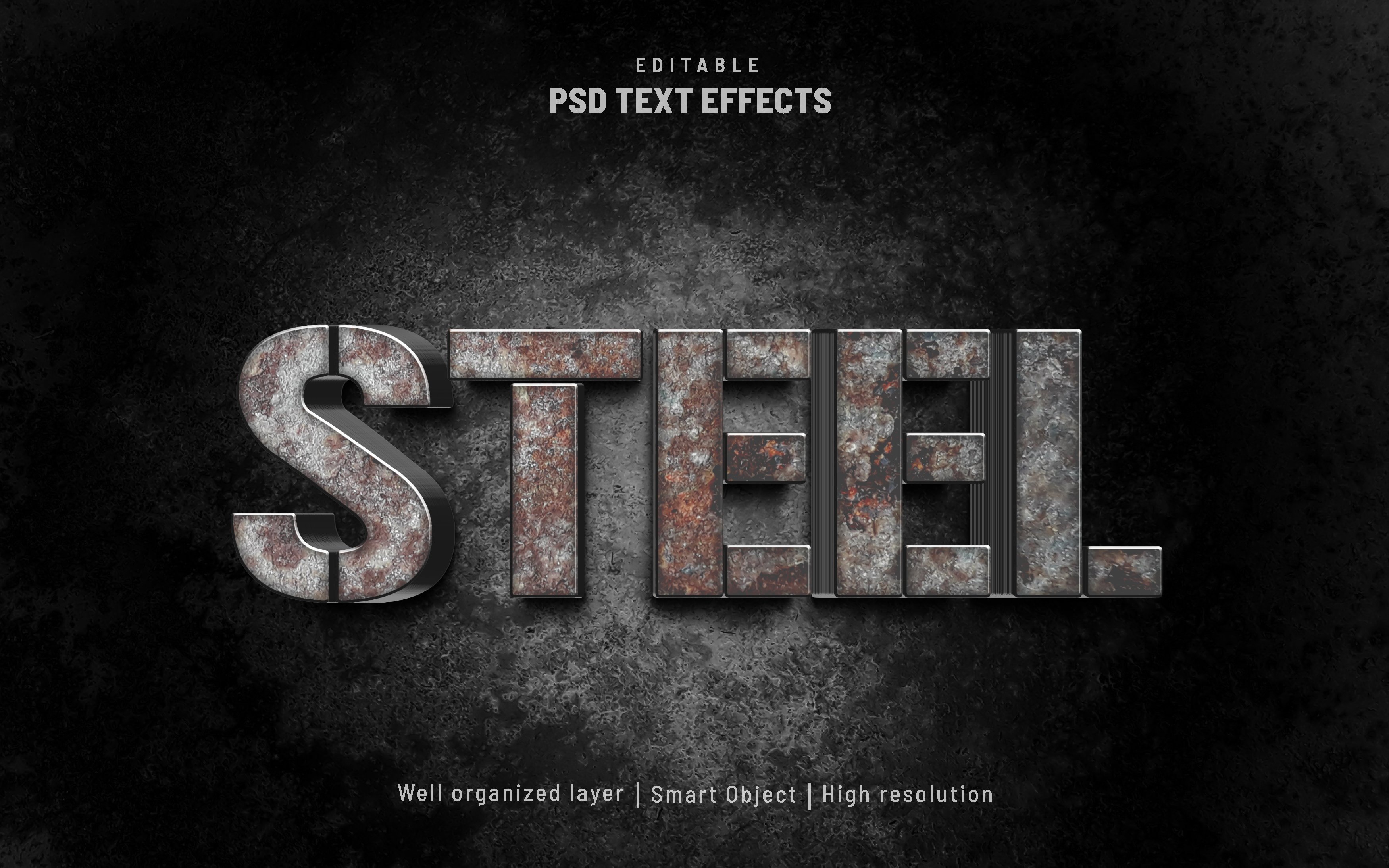 Steel metal iron editable textcover image.
