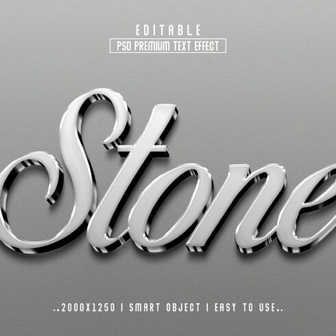 Stone 3D Editable Text Effect stylecover image.