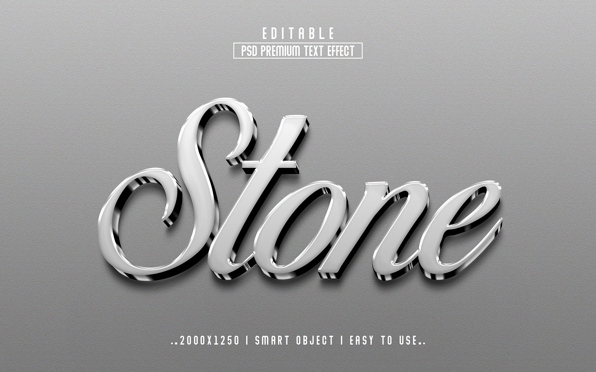 Stone 3D Editable Text Effect stylecover image.