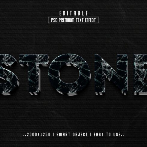 Stone 3D Editable Text Effect stylecover image.