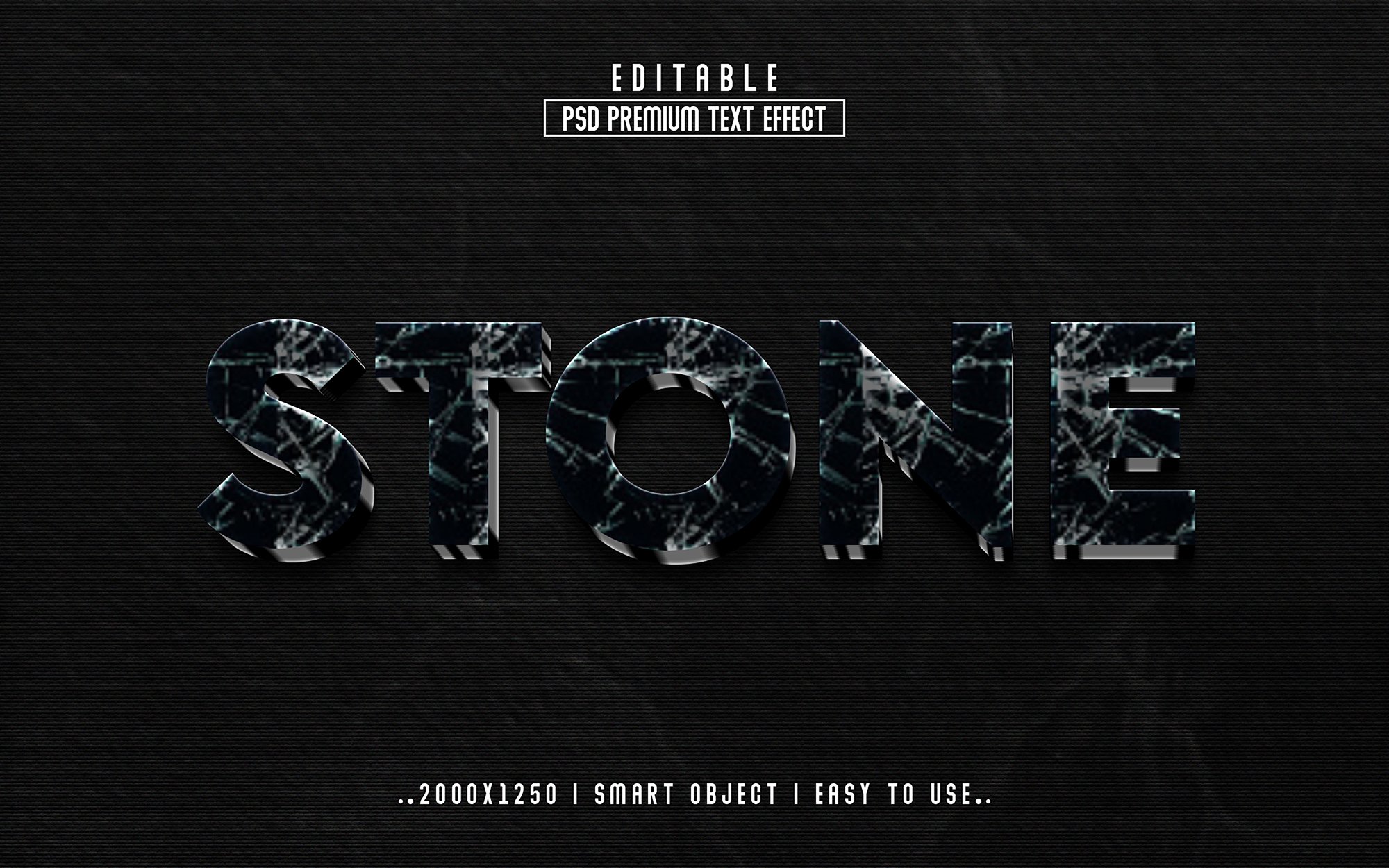 Stone 3D Editable Text Effect stylecover image.