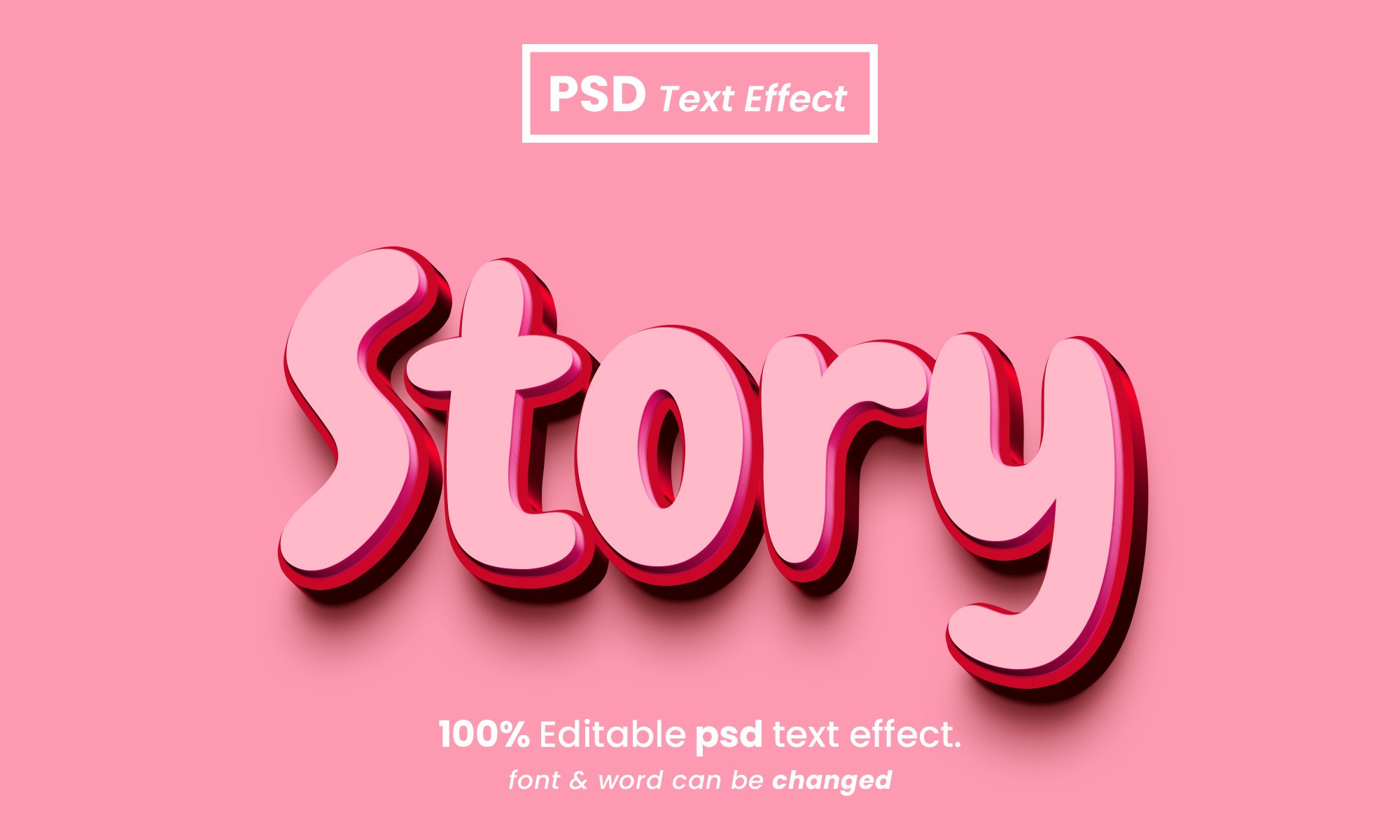 Story 3d editable PSD text effectcover image.