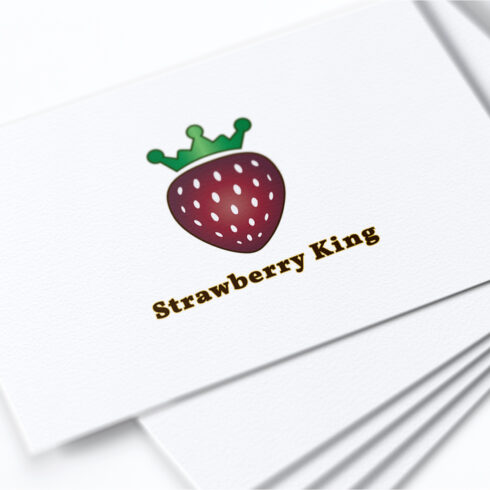 Strawberry King Logo Design Templete vector illustration cover image.