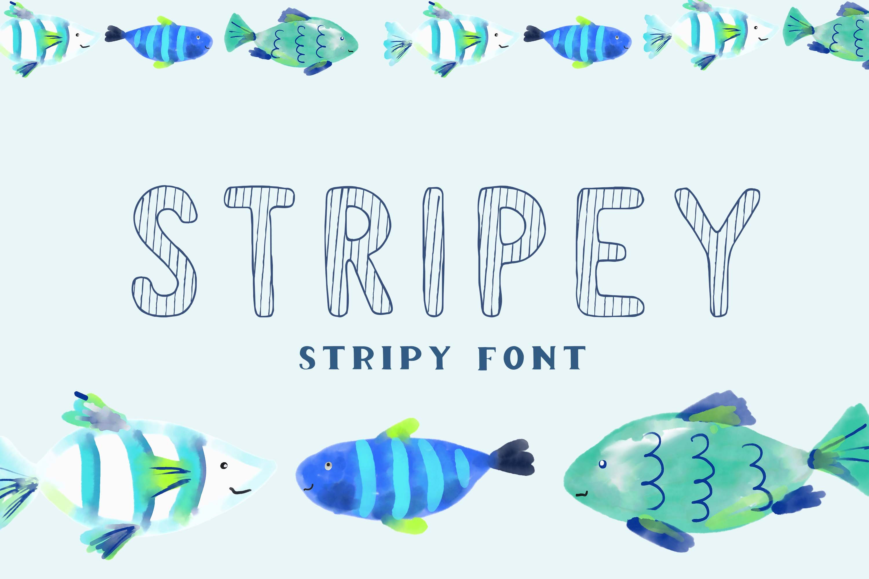 Stripey - display stripy font cover image.