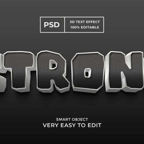 Black strong 3d text style effectcover image.