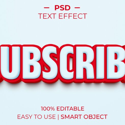 Subscribe 3d text effectcover image.